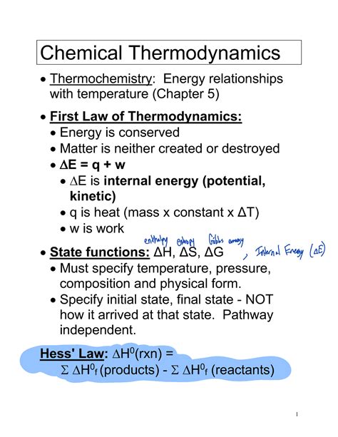 Ch 19 Thermodynamics Lecture Notes Chemical Thermodynamics