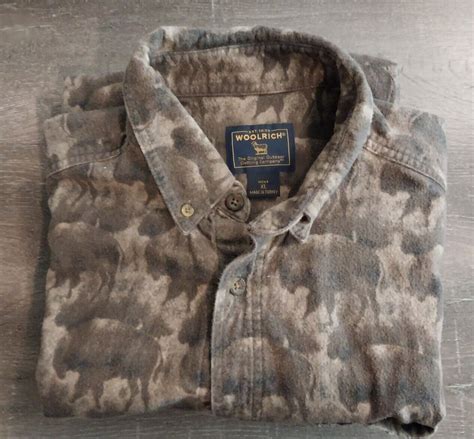 Mens Xl Woolrich Buffalo Themed Button Up Shirt Ebay