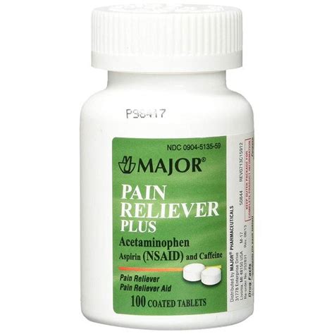 Major Pain Reliever Plus Tablets for Adults 100 Ct | Pain Relief Pills ...