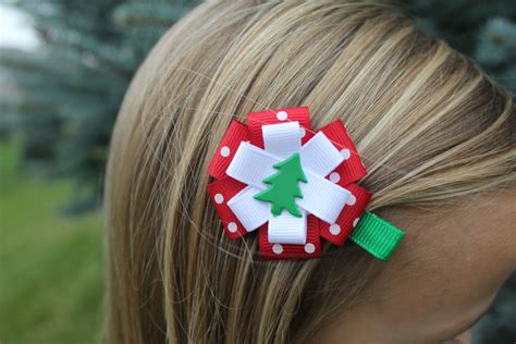 Holiday Hair Bow Set 7 Holiday Bow Gift Set Holiday Clip - Etsy