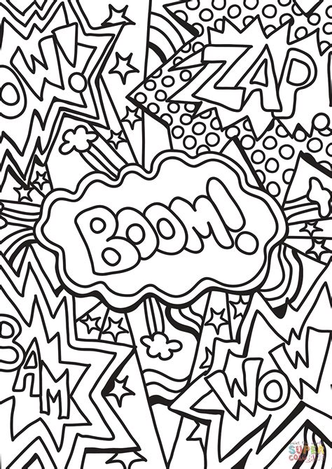 Zap Boom Wow Super Coloring In 2023 Pop Art Coloring Pages Cute