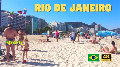 Copacabana Beach 4K Rio De Janeiro August 2022 Hot Day