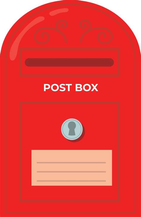 Traditional Old Post Box Vector Design Vintage Red Mail Post Box