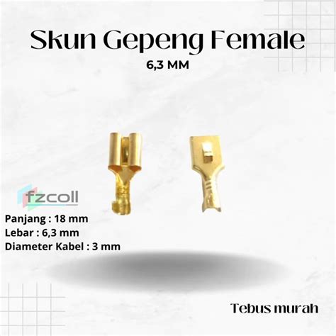 Jual Skun Kabel Gepeng Female Mm Terminal Kabel Cewek Mm