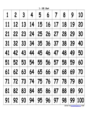 Free Printable 100 Chart