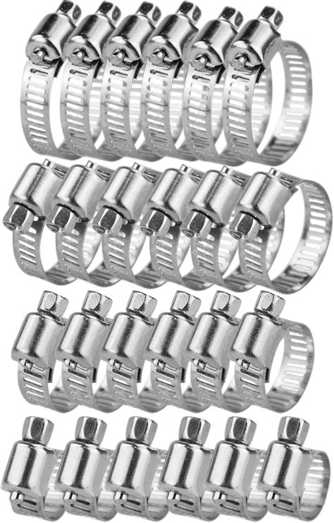 Vegcoo 25 Pcs Colliers De Serrage Métalliques 6 12mm Collier De Serrage Inox Réglable Collier