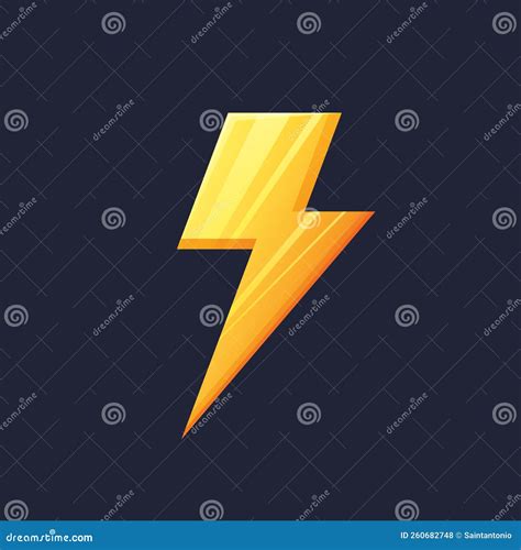 Game UI Asset. Gaming User Interface Lightning Icon Stock Vector
