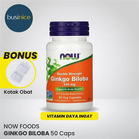 Jual Now Foods Ginkgo Biloba 50 Capsules Vitamin Otak Daya Ingat