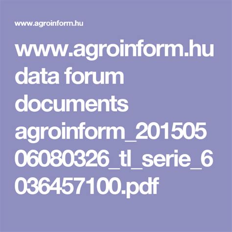 Agroinform Hu Data Forum Documents Agroinform Tl