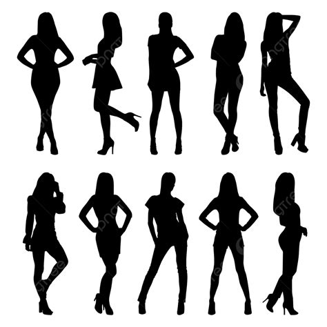 Silueta De Mujer Con Pose Vector Png Dibujos Modelos De Silueta