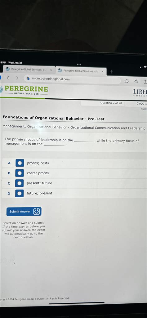 Peregrine Academic Services Test Bank Questions