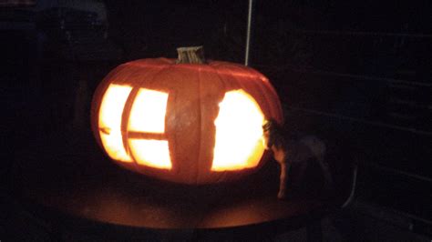 I know I'm not very good, but I carved a pumpkin house for Halloween ...