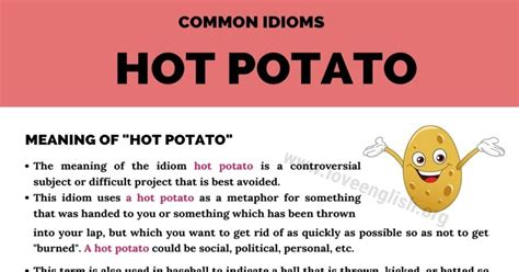 Hot Potato Meaning And Example Sentences Of The Term Hot Potato