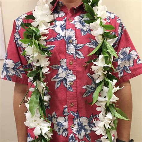 Hawaiian Royal Maile Lei With White Orchid In Honolulu Hi Watanabe