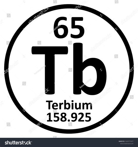 Periodic Table Element Terbium Icon On Stock Vector Royalty Free