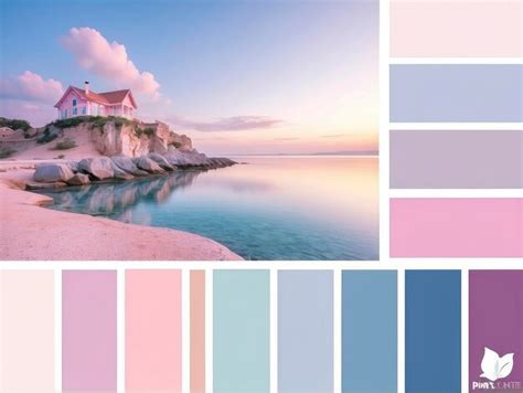 Premium Photo A Color Palette With A House On A Cliff Overlooking The