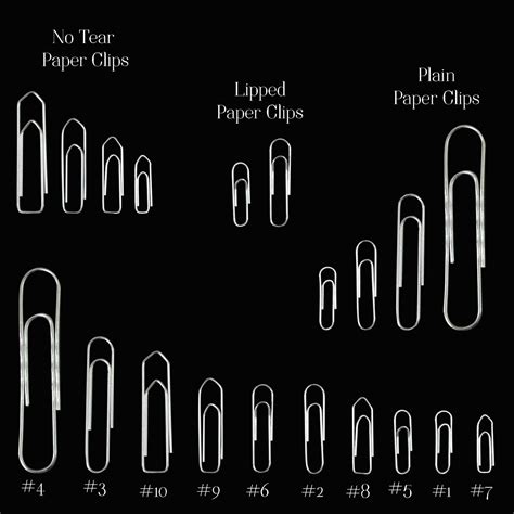 Steel Small Large Giant Paper Clips Silver Metal Coloured 10 Types