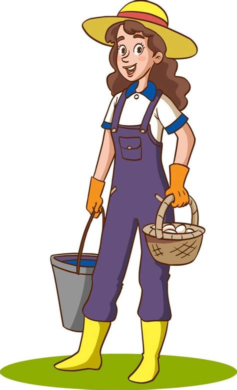 dessin animé agriculteur femme illustration vectorielle 12715950 Art