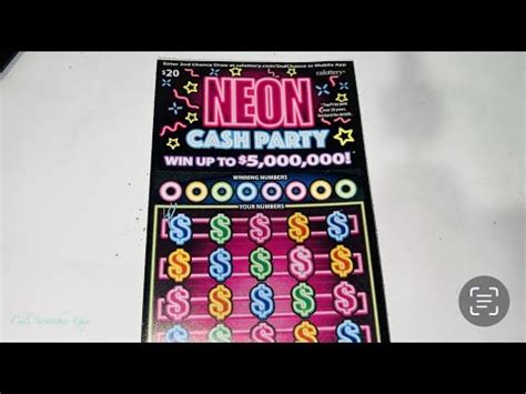 ANOTHER SHOT OF THE BRAND NEW 20 NEON CASH PARTY CALIFORNIA LOTTERY