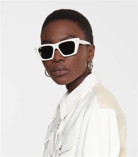 Cat Eye Sunglasses In White Celine Eyewear Mytheresa