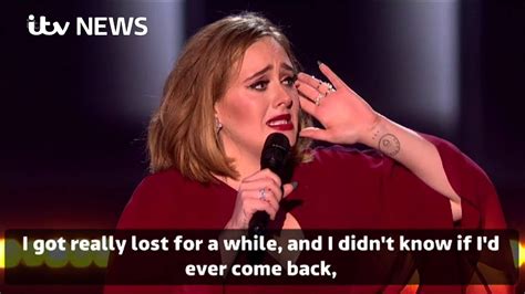 Brit Awards Adele Breaks Down In Tears Youtube