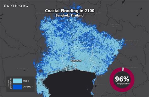 Sea Level Rise Projection Map Bangkok Earthorg