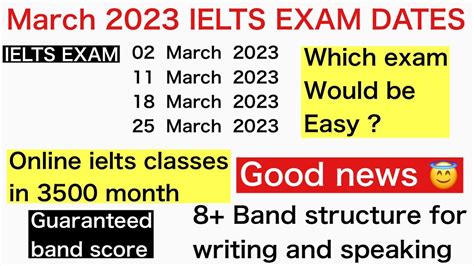 March 2023 IELTS Exam Dates 11 March Ielts Exam 25 March Ielts Exam