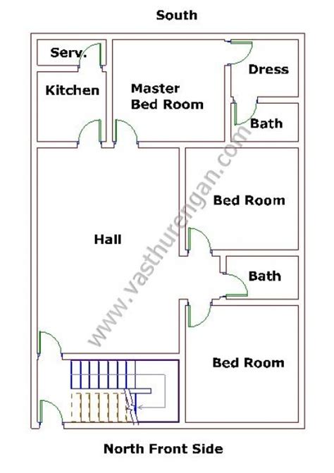 North facing House Plan 8 | Vasthurengan.Com