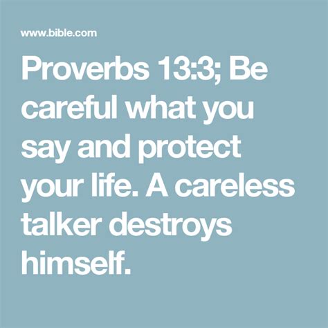 Proverbs 133 Be Careful What You Say