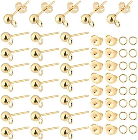 Amazon Ph Pandahall Pcs K Gold Ball Post Earring Stud Pcs