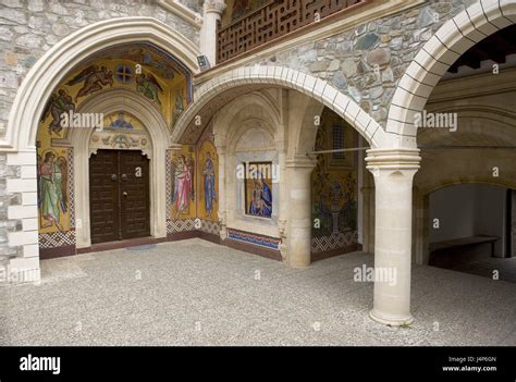 Cyprus Troodos Mountains Kykkos Cloister Inner Courtyard Marien S