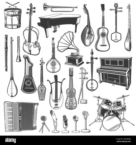 Vector Musical Instruments Sketch Musical Instruments Sketches Vector