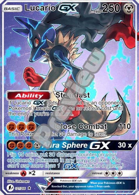 Carte Pokemon Lucario GX Gmax Vmax Gigantamax Ex Etsy France