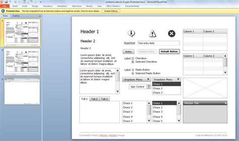 Wireframe Stencils for Microsoft PowerPoint