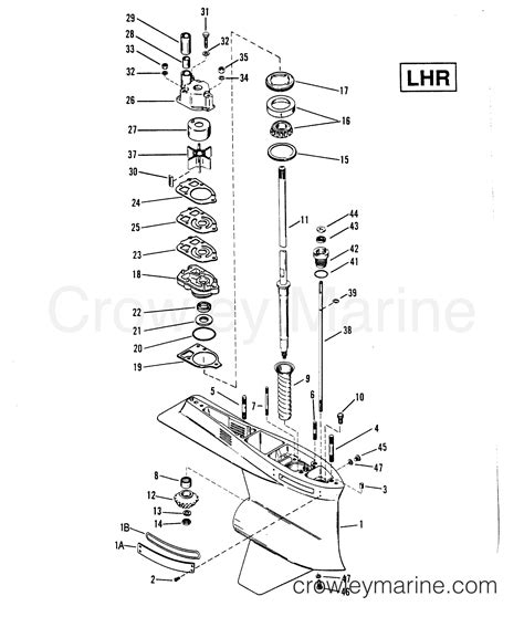 GEAR HOUSING DRIVE SHAFT LHR 4 HOLE WATER PICK UP 1991 Race Outboard