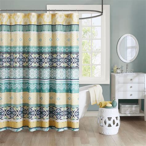 Teal Boho Shower Curtain At Thaddeus Barrow Blog