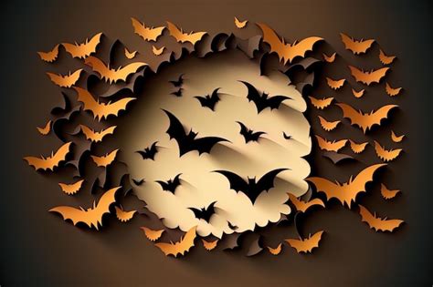 Premium Photo | Concept paper for halloween and decorations with flying ...