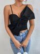 Shein Priv Big Bow Front Shirred Back Crop Cami Top Shein Usa