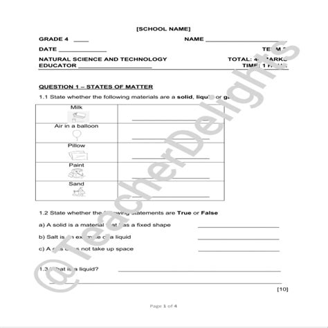 Grade 4 Ns Term 2 Assessment • Teacha