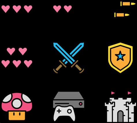 Download Game Interface Icons Set | Wallpapers.com