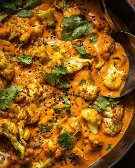 Roasted Cauliflower In Coconut Tomato Sauce The First Mess Recipe Vegetarian Recipes