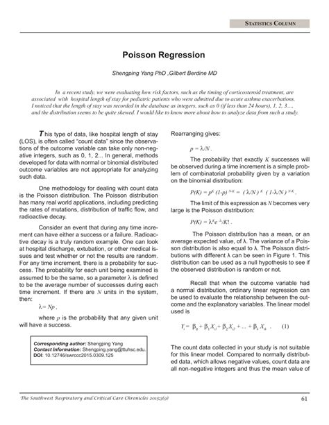 (PDF) Poisson Regression