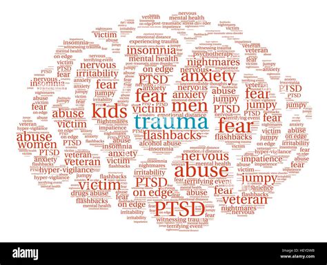 Trauma Brain Word Cloud On A White Background Stock Vector Image And Art