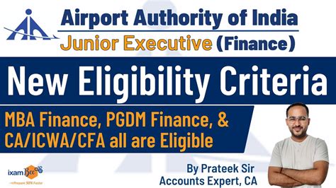 Aai Junior Executive Finance New Eligibility Criteria For Aai