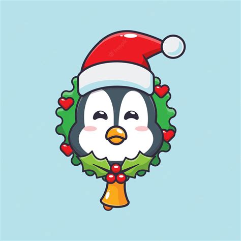 Premium Vector Cute Penguin In Christmas Day Cute Christmas Cartoon