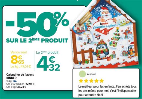 Promo Calendrier De L Avent Kinder Chez Carrefour