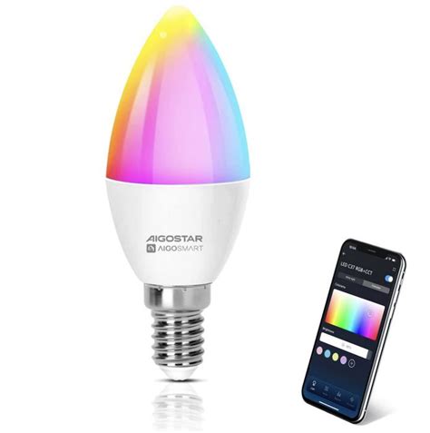 Aigostar E14 RGB WLAN Glühbirne mit App Steuerung für 4 99 Prime