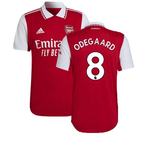 Martin Odegaard Arsenal Fc Epl Match Slim Fit Red Home Soccer Jersey