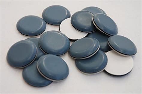 Adsamm 16 x Patins en PTFE bleu gris Ø 30 mm rond Glisseurs