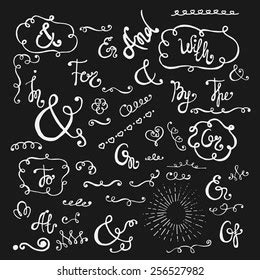 Ampersands Catchwords Hand Drawn Swirls Frames Stock Vector Royalty